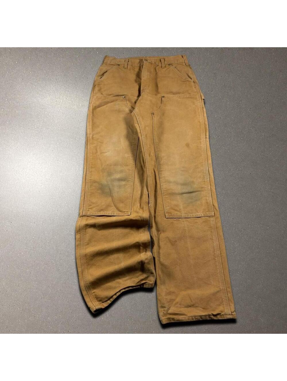 Y2K Distressed Carhartt Brown Double Knee Carpenter Jeans - Fits 31x34!